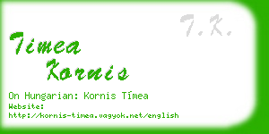 timea kornis business card