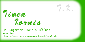 timea kornis business card